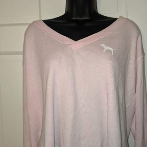 Pink long sleeve crop top